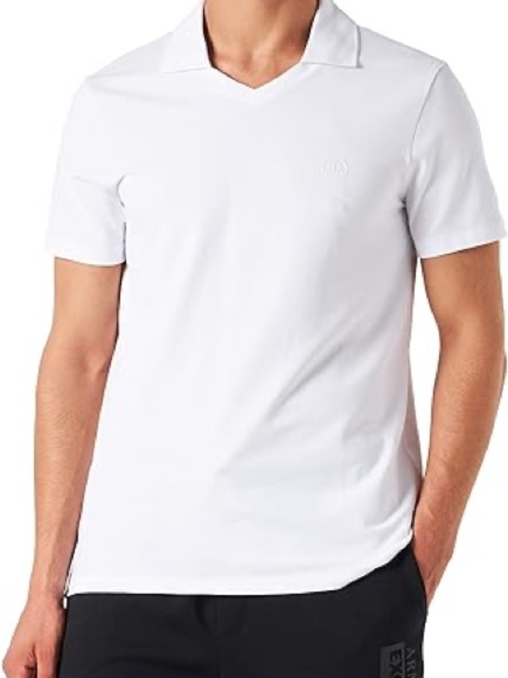 Armani Exchange Johnny Collar White Polo Shirt